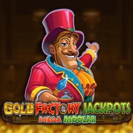 Gold Factory Jackpots Mega Moolah game by Aurum Signature Studios – logo hosted on Slotrush Casino